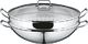 Patelnia WMF Zestaw woków imprezowych WMF, sztuki 4, patelnia wok z pokrywką, 36 cm, amortyzator 4,5l, stojak do przechowywania, wkładka amortyzatora Cromargan stal nierdzewna polerowana, niepowlekana, indukcja 1
