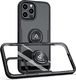 Alogy Etui Alogy Ring Holder Armor do Apple iPhone 12 Pro Max czarne + Szkło Alogy uniwersalny 1