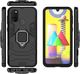 Alogy Etui Alogy Stand Ring Armor do Samsung Galaxy M21 czarne + Szkło 3mk uniwersalny 3