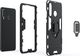 Alogy Etui Alogy Stand Ring Armor do Huawei P30 Lite czarne + Szkło Alogy cały ekran uniwersalny 3