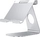 Stojak Omoton Podstawka OMOTON do iPada Air, iPada Mini, iPada Pro 9,7 do 12 cali, podstawka do tabletu Samsung z regulowanym kątem i wyjściem kabla ładującego, stabilny, aluminiowy uchwyt w kolorze srebrnym 1