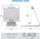 Stojak Omoton Podstawka OMOTON do iPada Air, iPada Mini, iPada Pro 9,7 do 12 cali, podstawka do tabletu Samsung z regulowanym kątem i wyjściem kabla ładującego, stabilny, aluminiowy uchwyt w kolorze srebrnym 2