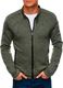 Ombre Bluza męska rozpinana bez kaptura C453 - khaki L 2