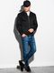 Ombre Bluza męska rozpinana bez kaptura B1077 - czarna S (16400-3) - 16400-3 1
