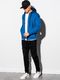 Ombre Bluza męska rozpinana z kapturem B1076 - niebieska XXL 4