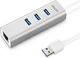 HUB USB Anker Anker Aluminiowy 3-portowy koncentrator USB 3.0 z portem Ethernet, kabel USB 3.0 o długości 40 cm / 1,3 stopy [Chipset portu Ethernet RTL8153 + porty USB Chipset VL812] (srebrny) 1