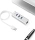 HUB USB Anker Anker Aluminiowy 3-portowy koncentrator USB 3.0 z portem Ethernet, kabel USB 3.0 o długości 40 cm / 1,3 stopy [Chipset portu Ethernet RTL8153 + porty USB Chipset VL812] (srebrny) 2