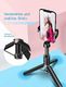 Selfie stick Mpow Mpow Handy Tripod Bluetooth Selfie Stick-Stand Light z pilotem i stabilnym statywem, obrotowy statyw 360 do iPhone SE iPhone 11 XS Max XR, Galaxy Note 10+ Note 10 S20 S20 + S10 5