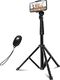 Statyw Mpow Statyw do telefonu Mpow 145 cm Statyw do selfie Bluetooth z wysuwanym pilotem, do iPhone 11 / iPhone SE / Galaxy S20, lampa pierścieniowa z otworem na śrubę 1/4 , maks. Obciążenie 6 kg 1