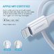 Kabel USB Ugreen Kabel ładowania UGREEN z USB C na Lightning Kabel Lightning typu C z certyfikatem MFi obsługuje zasilanie zgodne z iPhone SE, iPhone 11 Pro Max, XR, XS Max, X, 8, 8 Plus, AirPods Pro (biały, 1M) 3