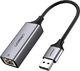 Karta sieciowa Ugreen UGREEN Adapter USB Ethernet USB 3.0 do RJ45 10/100/1000 Adapter USB do LAN Adapter sieciowy USB Adapter Gigabit do MacBooka, Ultrabooka, laptopa, PC pod Windows, Mac OS, Linux i Chrome OS, aluminium 1