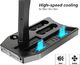 ElecGear Stacja ładująca Playstation z wentylatorem chłodzącym, stojak pionowy, uchwyt i ładowarka do okularów PS VR, koncentrator USB, uchwyt na Słuchawki do DualShock 4, kontroler ruchu Move, PS4, Pro, Slim 6