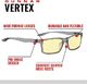 Okulary Gunnar Gunnar - Model: Vertex, Oprawka: Onyx, Soczewka: Bursztynowa - Okulary z anty-niebieskim światłem - Opatentowane soczewki, 65% niebieskiego światła i 100% UV 4