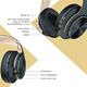 Słuchawki Doqaus Słuchawki Bluetooth DOQAUS , [do 52 godzin] Słuchawki bezprzewodowe z 3 trybami EQ, składany zestaw słuchawkowy stereo HiFi z mikrofonem, miękkie nauszniki do iPhone'a / iPada / Androida / laptopa (szary asfalt) 3