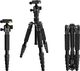 Statyw Mantona Lekki podróżnik Mantona - lekki aluminiowy statyw podróżny, niezwykle lekki 1,1 kg i kompaktowy 30,5 cm, funkcja jednej nogi, panoramiczna głowica kulowa 360do Arca-Swiss, z torbą, czarny 1