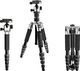 Statyw Mantona Lekki podróżnik Mantona - lekki aluminiowy statyw podróżny, niezwykle lekki 1,1 kg i kompaktowy 30,5 cm, funkcja na jednej nodze, panoramiczna głowica kulowa 360do Arca-Swiss, z torbą, czarno-szara 1