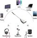 Avantree Avantree 2-drożny rozdzielacz słuchawkowy 3,5 mm, adapter audio Aux Y z podwójną wtyczką słuchawek, podwójny kabel rozdzielacza zestawu słuchawkowego do telefonów komórkowych iPhone smartfon tablet PC MP3 z gniazdem 3,5 - TR302 biały 3