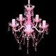 Lampa wisząca Lumes Różowy żyrandol z kryształkami do salonu - E960-Lovet 1