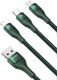 Kabel USB Baseus USB-A - USB-C, microUSB, Lightning 1.2 m Zielony (107700) 2