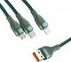 Kabel USB Baseus USB-A - USB-C, microUSB, Lightning 1.2 m Zielony (107700) 7