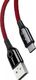 Kabel USB Baseus Kabel USB-C z diodą LED Baseus C-shaped QC 3.0 1m (czerwony) 2