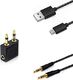 Kabel USB Srhythm Zestaw 3 wymiennych słuchawek, kabel audio 3,5 mm / kabel mikro / adapter samolotu, kompatybilny ze Srhythm NC25 / NC75 Pro 1