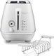 Toster DeLonghi DeLonghi Toster Distinta Moments CTIN2103.W - Toster z 2 komorami i pokrywką, stal nierdzewna w stylowym matowym metalicznym wykończeniu z chromowanymi detalami, biały 3
