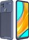 Etui XIAOMI REDMI 9C Pancerne Shockproof Carbon Fiber niebieskie 1