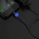 Kabel USB Kabel USB Magnetyczny 3w1 Micro USB/ TYP C USB-C/ IPhone Lightning Przewód Nylonowy Magnetic podświetlany LED czarny 4