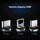 Kabel USB Kabel USB Magnetyczny 3w1 Micro USB/ TYP C USB-C/ IPhone Lightning Przewód Nylonowy Magnetic podświetlany LED czarny 8