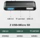 HUB USB Usams US-SJ463 1x microSD  + 2x USB-A 3.0 (SJ463HUB01) 2