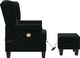 vidaXL Fotel masujący z podnóżkiem, czarny, obity tkaniną 5