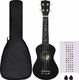 vidaXL Ukulele sopranowe z pokrowcem, dla dzieci, czarne, 21 1