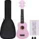 vidaXL Ukulele sopranowe z pokrowcem, dla dzieci, różowe, 21 1