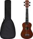 vidaXL Ukulele sopranowe z pokrowcem, dla dzieci, ciemne drewno, 23 1