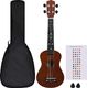 vidaXL Ukulele sopranowe z pokrowcem, dla dzieci, ciemne drewno, 23 1