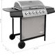 vidaXL 3053630 Grill ogrodowy gazowy 12 kW 37.5 cm x 63.5 cm 4