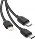 Kabel USB XO USB-A - USB-C + microUSB + Lightning 1 m Czarny (71471) 2