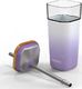 Quokka Quokka Liquid Cube - Kubek szklany 540 ml ze słomką ze stali nierdzewnej (Lilac Gradient) (40055) - 40055 2