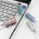 Pendrive Shooo Shooo USB Flash Drive, Bling Rhinestone Diamond Crystal Glitter Lipstick Case Luminous Jewelry Naszyjnik, 64 GB, Lake Blue 3