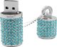 Pendrive Shooo Shooo USB Flash Drive, Bling Rhinestone Diamond Crystal Glitter Lipstick Case Luminous Jewelry Naszyjnik, 64 GB, Lake Blue 6