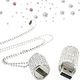 Pendrive Shooo Shooo 5 sztuk USB Flash Drive, Bling Rhinestone Diamentowy Kryształ Glitter Szminka Case LuminousBiżuteria Naszyjnik, 16 GB, Czyste Srebro 5