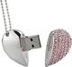 Pendrive Shooo Shooo 16 GB Rhinestone Metal Heart USB Stick, Biżuteria Bling Błyszczący kryształowy wisiorek z diamentem, z naszyjnikiem 1
