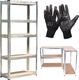 Severno Regał magazynowy galwanizowany srebrny 180x90x40cm + para rękawic roboczych 1