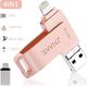 Pendrive Zhake Pamięć USB 64 GB 4 w 1 Rozszerzenie pamięci flash USB 3.0 Zewnętrzna pendrive Pendrive, dla Apple iOS iPhone iPod iPad Telefon komórkowy OTG Typ C USB C Komputer Andriod Mac Laptop PC (różowy) 1