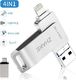 Pendrive Zhake Pamięć USB 128 GB na iPhone'a Rozszerzenie pamięci zewnętrznej USB 3.0 Pamięć flash Kompatybilna z Apple iOS iPhone iPod iPad Telefon komórkowy OTG USB C Komputer Andriod Mac Laptop PC ZHAKE Srebrny 1