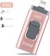 Pendrive Zhake Pamięć USB 64 GB 3 w 1 Rozszerzenie pamięci flash USB 3.0 Zewnętrzna pamięć flash Pamięć flash, dla Apple iOS iPhone iPod iPad Telefon komórkowy OTG Komputer Andriod Laptop PC (różowy) 1