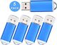 Pendrive Datarm Pamięć USB 16 GB Pendrive 5 - pak - Pendrive 16GB Pendrive 5szt Pendrive metalowy - Mały zestaw pendrive niebieski pendrive z nasadką na konferencję firmy Datarm 1
