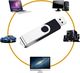 Pendrive SRVR Srvr pamięć USB, opakowanie 10 szt., USB 2.0, przegub obrotowy, pamięć danych, z wyświetlaczem LED (10 różnych kolorów ze smyczą) 10 różnych kolorów 4 GB 6