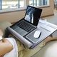 HUANUO Podkładka pod laptopa HUANUO do łóżka z podkładką pod mysz i podkładką pod nadgarstek, poduszka na laptopa dla max. 17 - calowy notebook, w tym uchwyt na tablet i telefon 5
